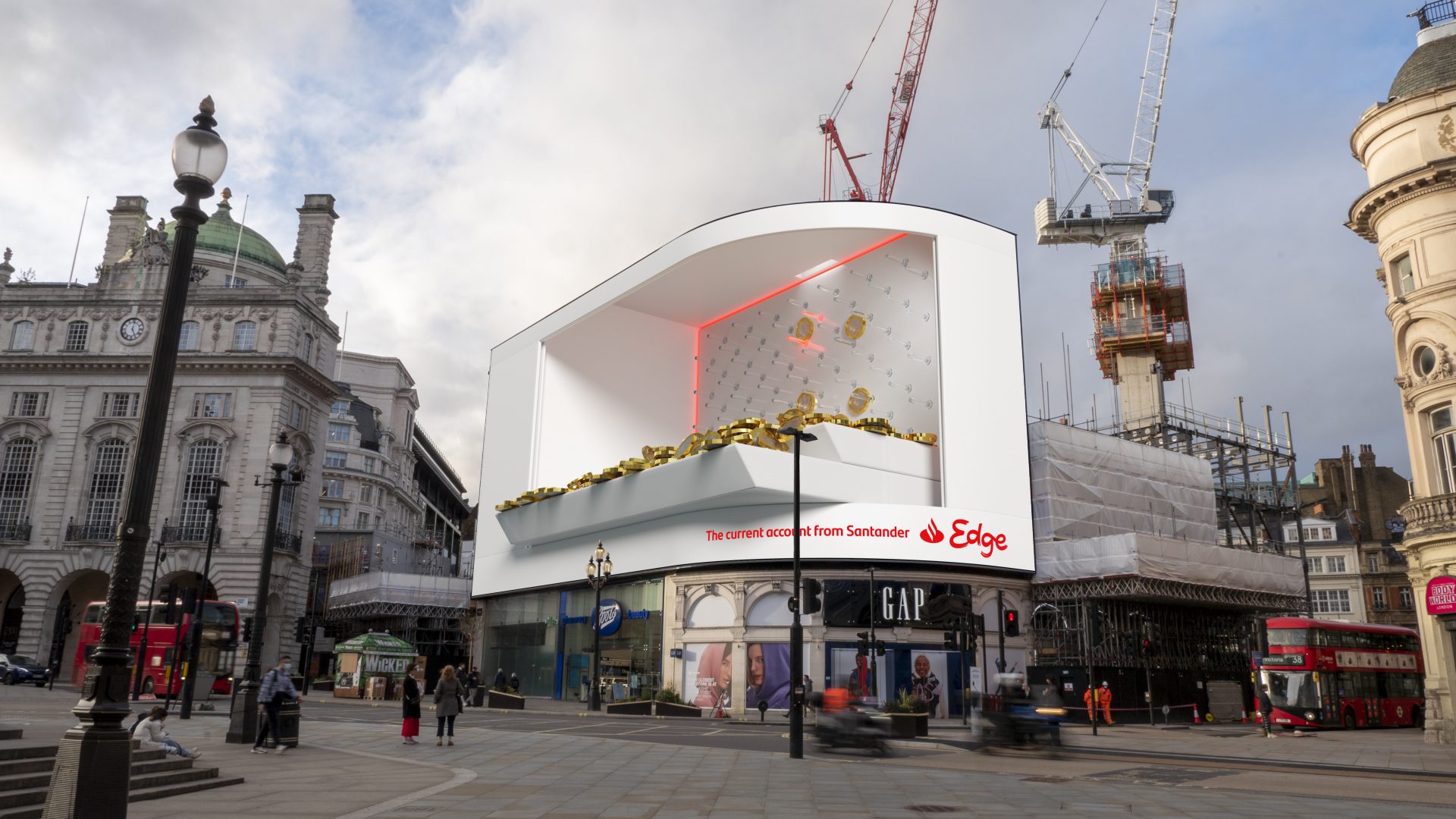 Santander Still DOOH Final Product Mock up in London Street